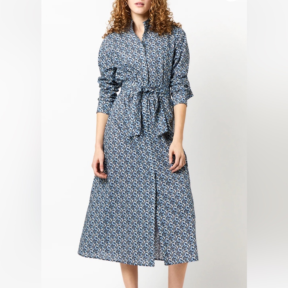 NWT Ann Mashburn Annette Dress In Blue Elvington Liberty Floral Size Small S NEW